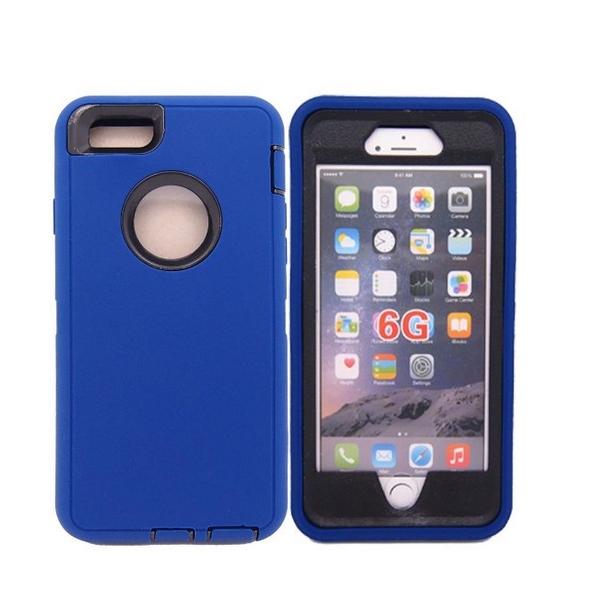 iphone 6 Case Defender Tough Armor 3 in 1 Shockproof Heavy Duty Impact Hybrid Full Body Protective Hard Case for iphone 6 blue black